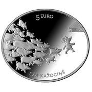 5 Euros Fairy Tale Coin II Hedgehog's Coat, Latvia, 2016 reverse image