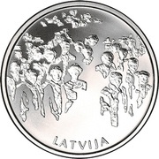 5 Euros The Garden of Destiny, Latvia, 2018 reverse image