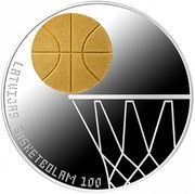 5 Euros 100 years of basketball in Latvia obverse image