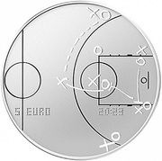 5 Euros 100 years of basketball in Latvia reverse image
