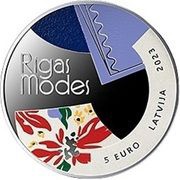 5 Euro Riga Fashion, Latvia, 2023 reverse image