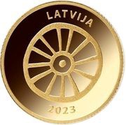 5 Euro The Golden Horses, Latvia, 2023 reverse image
