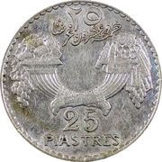 25 Ghirshā / Piastres, Lebanon, 1929-1936 reverse image