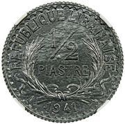 ½ Ghirsh / Piastre, Lebanon, 1941 reverse image