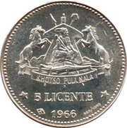 5 Licente - Moshoeshoe II Independence Attained reverse image