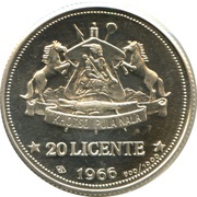 20 Licente - Moshoeshoe II Independence Attained reverse image