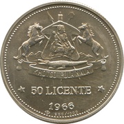 50 Licente - Moshoeshoe II Independence Attained reverse image
