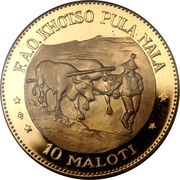 10 Maloti - Moshoeshoe II FAO, Lesotho, 1969 reverse image