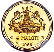 4 Maloti - Moshoeshoe II, Lesotho, 1966 reverse image