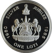 1 Loti - Moshoeshoe II Silver Jubilee reverse image