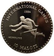 10 Maloti - Moshoeshoe II Los Angeles Olympics, 1984 reverse image