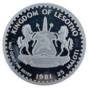 25 Maloti - Moshoeshoe II Duke of Edinburgh Youth Awards obverse image