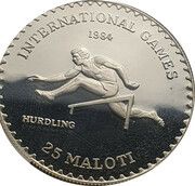 25 Maloti - Moshoeshoe II Los Angeles Olympics, 1984, Lesotho, 1984 reverse image