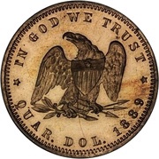 ¼ Dollar Pattern, Liberia, 1889 reverse image