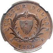¼ Dollar Pattern, Liberia, 1889 reverse image