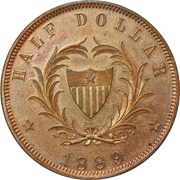 ½ Dollar Pattern, Liberia, 1889 reverse image