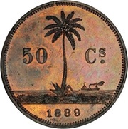 ½ Dollar Pattern, Liberia, 1889 reverse image