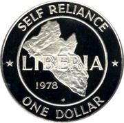 1 Dollar, Liberia, 1976-1987 reverse image