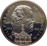 1 Dollar Willy Brandt, Liberia, 1993 reverse image