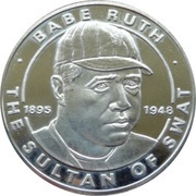 1 Dollar Babe Ruth-Sultan of Swat, Liberia, 1994 reverse image