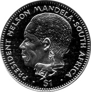 1 Dollar Nelson Mandela, Liberia, 1994 reverse image