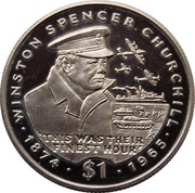 1 Dollar Sir Winston Churchill reverse image