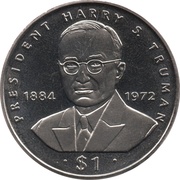 1 Dollar President Truman, Liberia, 1995 reverse image