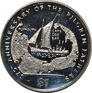 1 Dollar Сape Сod Bay, Liberia, 1995 reverse image