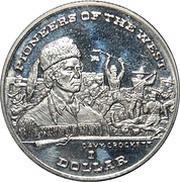 1 Dollar Davy Crockett, Liberia, 1996 reverse image