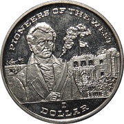1 Dollar Jim Bowie, Liberia, 1996 reverse image