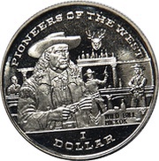 1 Dollar Wild Bill Hickok, Liberia, 1996 reverse image
