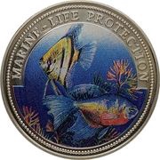 1 Dollar Marine Life Protection, Liberia, 1996 reverse image