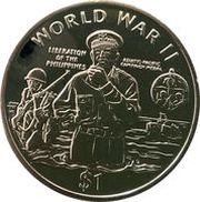 1 Dollar Liberation of the Philippines, Liberia, 1997 reverse image