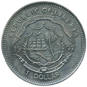 1 Dollar Initials and Shields obverse image