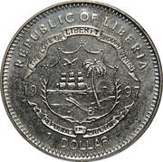 1 Dollar 150th Anniversary - Independence of Liberia obverse image