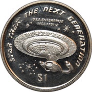 1 Dollar U.S.S. Enterprise NCC-1701-D reverse image