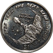 1 Dollar Klingon Bird of Prey, Liberia, 1997 reverse image