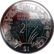 1 Dollar Greenwich Median, Liberia, 2000 reverse image