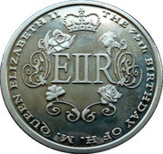 1 Dollar 75th Birthday of Queen Elizabeth II, Liberia, 2001 reverse image
