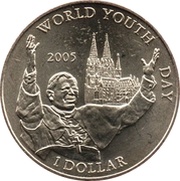 1 Dollar World Youth day, Liberia, 2005 reverse image
