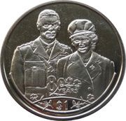 1 Dollar Young Queen Elizabeth II and Duke of Edinburgh, Liberia, 2006 reverse image