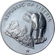 5 Dollars, Liberia, 1973-1978 reverse image