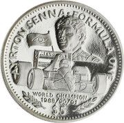 5 Dollars Ayrton Senna, Liberia, 1992 reverse image