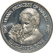 5 Dollars Princess Diana - England’s Rose, Liberia, 1997 reverse image