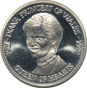 5 Dollars Princess Diana - Queen of Hearts, Liberia, 1997 reverse image