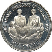 5 Dollars Princess Diana - Royal Family, Liberia, 1997 reverse image