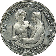 5 Dollars Princess Diana - Australian Tour, Liberia, 1997 reverse image