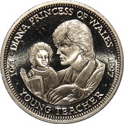 5 Dollars Princess Diana - Young Teacher, Liberia, 1997 reverse image