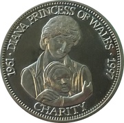 5 Dollars Princess Diana - Charity, Liberia, 1997 reverse image