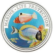 5 Dollars Marine-life Protection, Liberia, 1997 reverse image